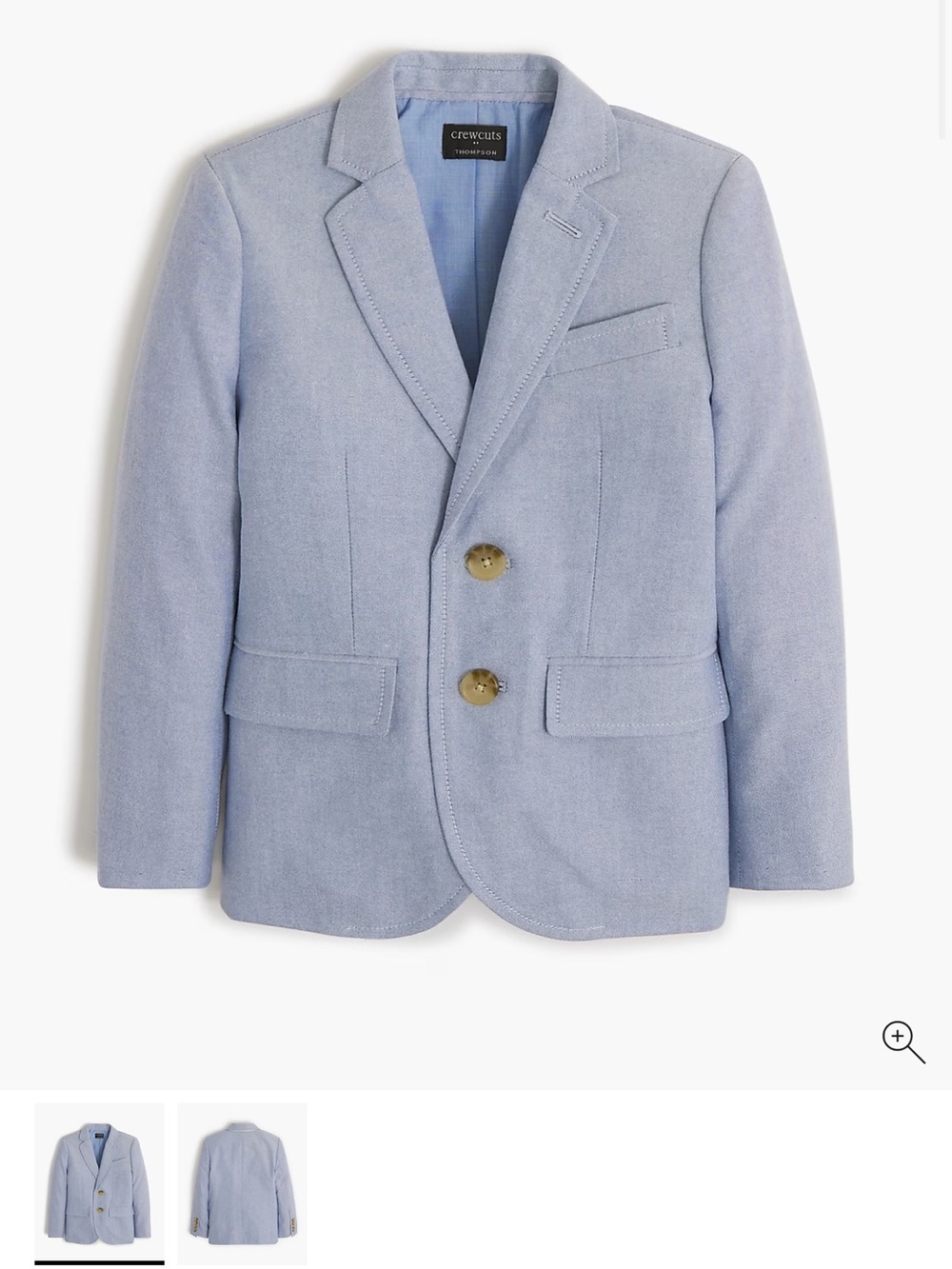 J.Crew Crewcuts Thompson Boys Suit Size 12 Cloudy Blue Oxford